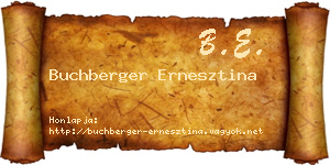 Buchberger Ernesztina névjegykártya